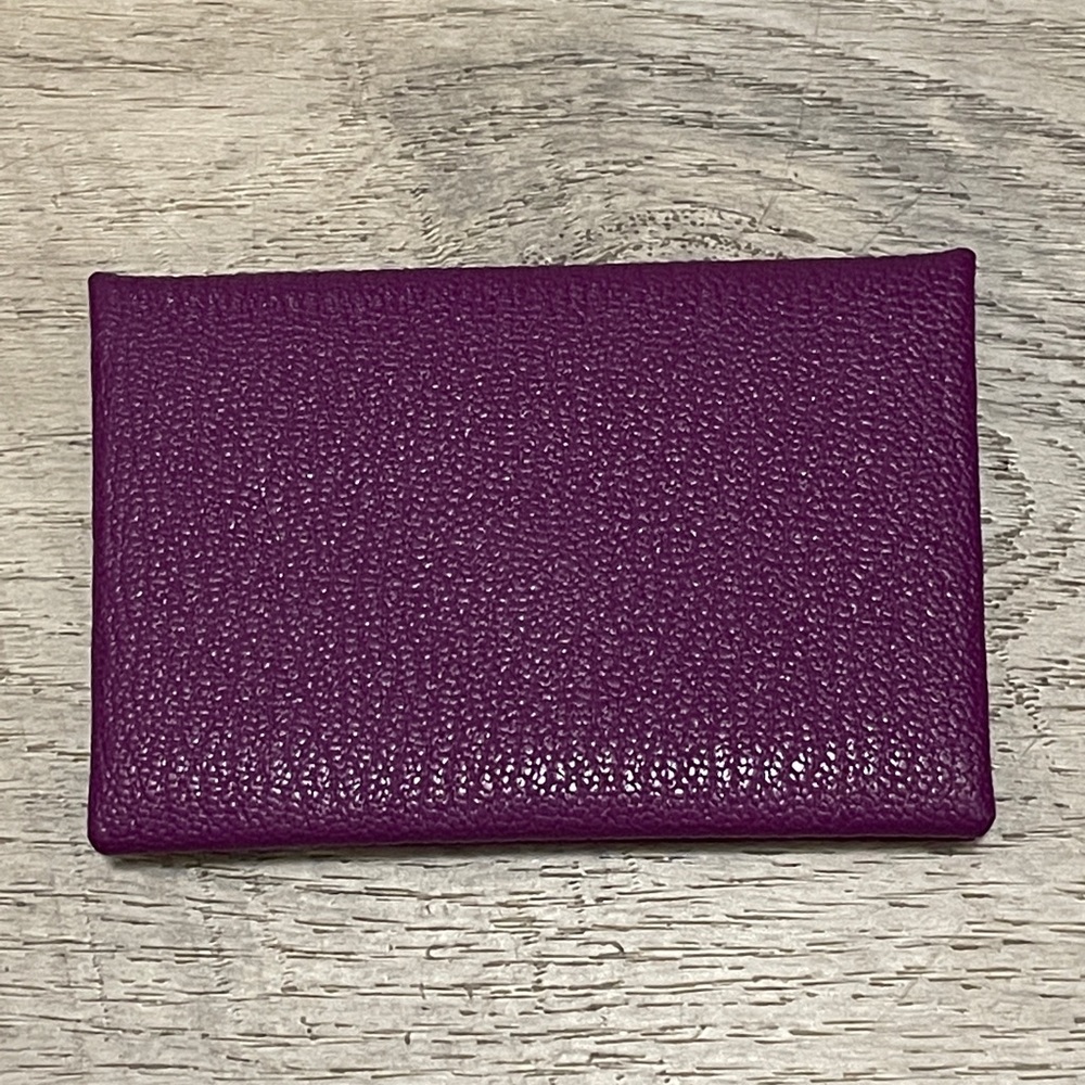 **SOLD** HERMÈS Calvi Card Holder Chèvre Mysore - Anémone